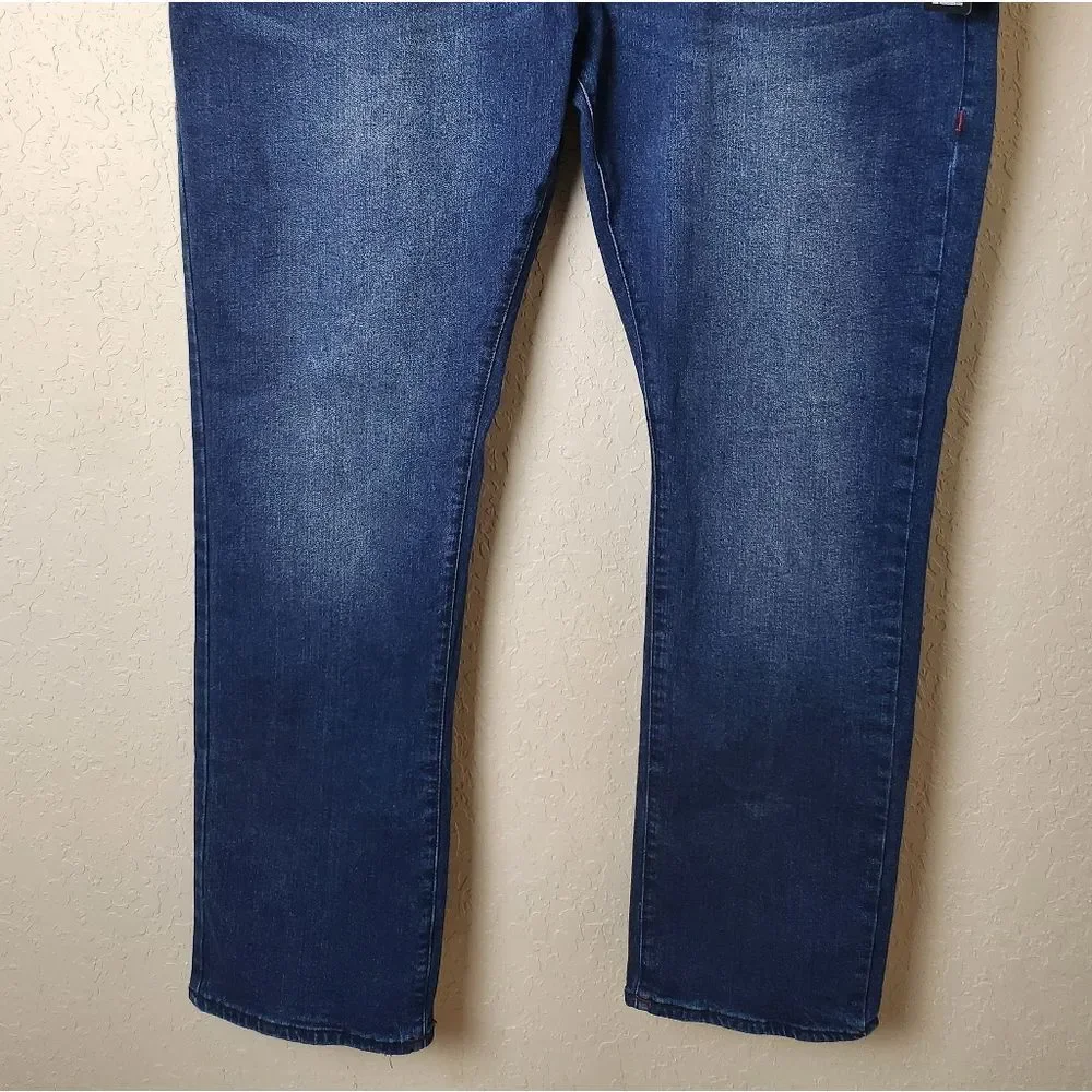 True Religion Ricky Relaxed Straight Jeans Dark Indigo Blaster Size 44